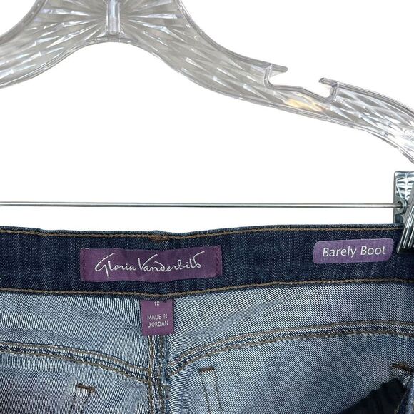 Gloria Vanderbilt Womens Jeans Barely Boot 5 Pocket Studded Zip Blue Sz 12 - Picture 4 of 6